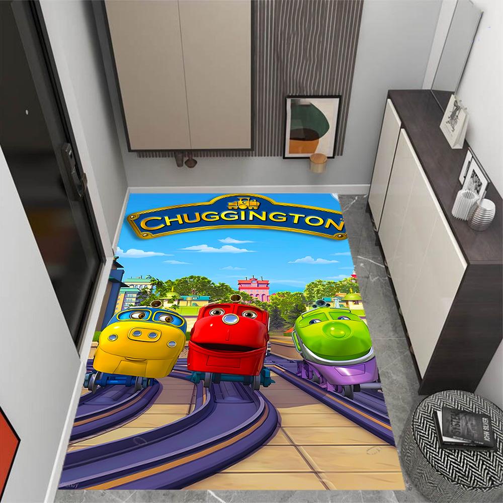 Train Adventure Journey Themed Anti-Slip Rugs - Polyester Home Decor, Suitable for Bedrooms, Living Rooms, Doorways, Studios, and Decorations