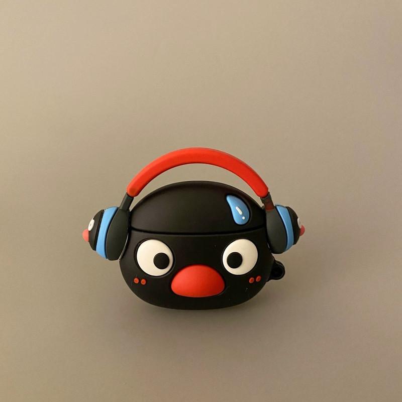 Cartoon Black Penguin Generic Airpods Case Shockproof Soft Silicone Protective Cover For Airpods 1 2 3 4 Pro Pro2 Daily Use Gift