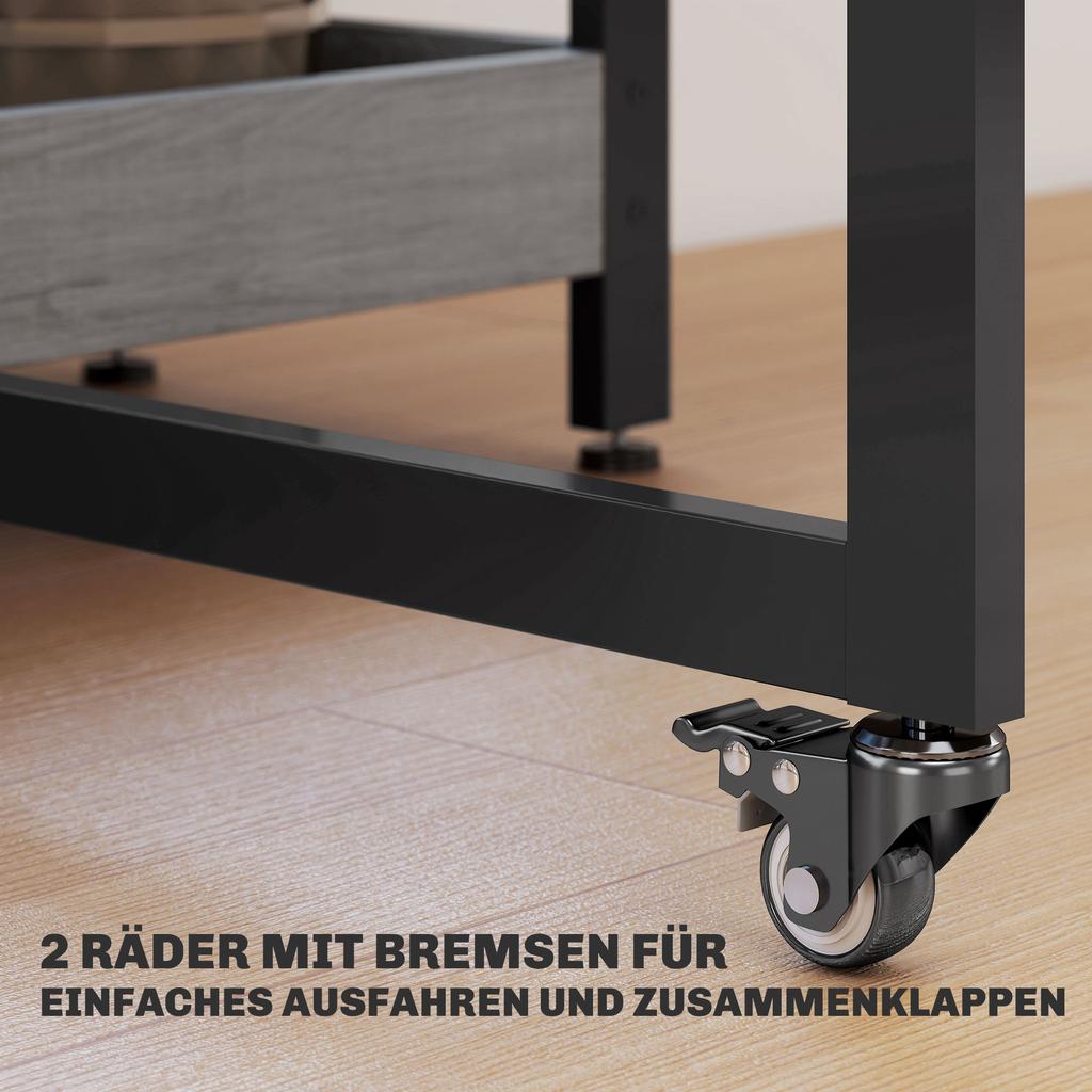 Four-Person Drop Leaf Table - Grey Wood-Effect