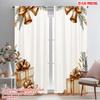 2pcs,2D Plane Printing Curtains Christmas Bells Gifts Versatile Fabric (without Rod) Home Decor Ldeal for Kitchen Living Room