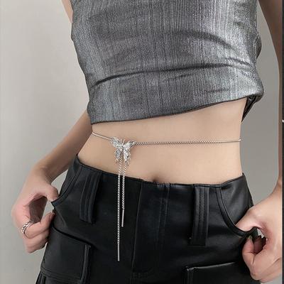 Popular Women's Small Fragrance Style Waist Chain Niche Internet Celebrity Women's Metal Chain with Skirt Dress Collarbone Necklace