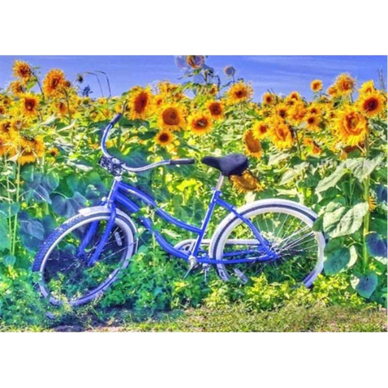 

5D DIY алмазная живопись цветок велосипед Алмазная мозаика Алмазная вышивка пейзаж горный хрусталь картина вышивка крестом домашний декор Full Round 20x30CM