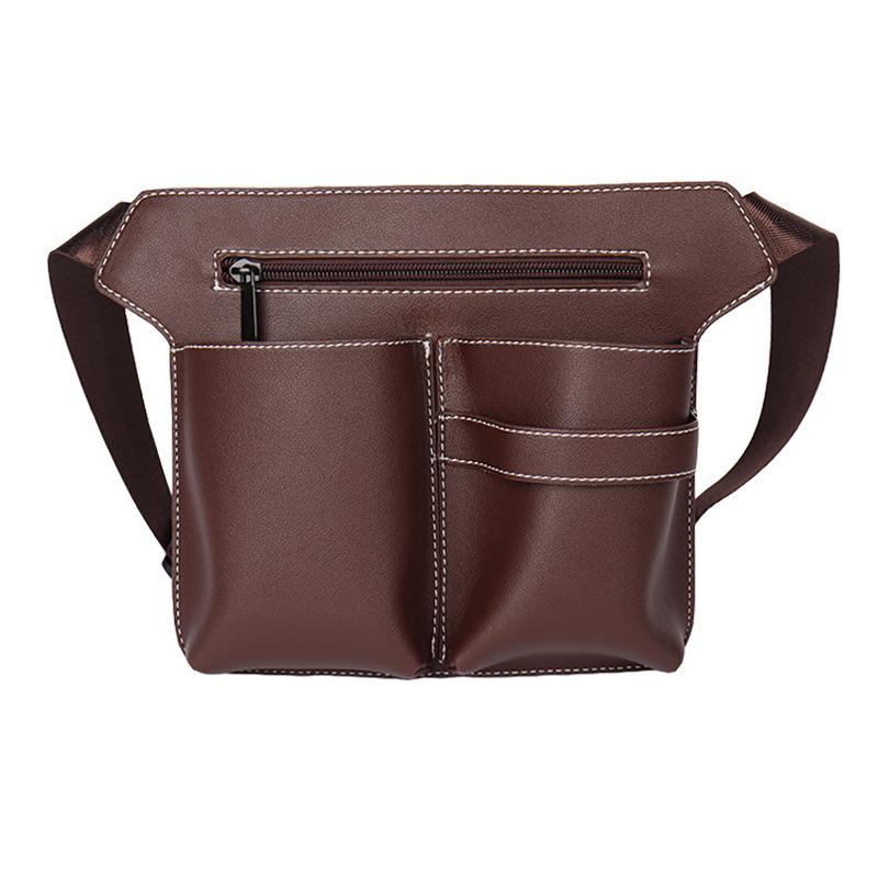 Leather Barber Crossbody & Waist Tool Bag for Scissors and Hairdressing Supplies