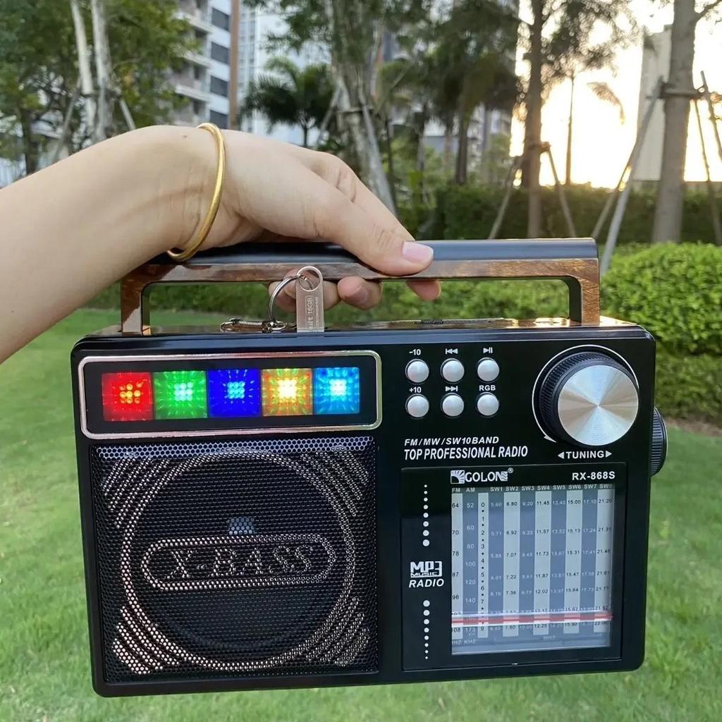 RX-65SD New Portable Retro AM/FM/SW 3-band Radios Receiver Wireless Stereo Bluetooth Speakers Outdoor Solar Charging U Disk Card Radio