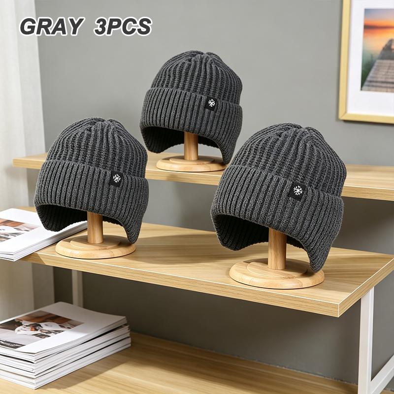 Cycling Ear Protection Winter Warmth Hat for Men Plush Knitted Hat Peaked Cap Fashion Fur Lined Hooded Hats Outdoor Earmuff