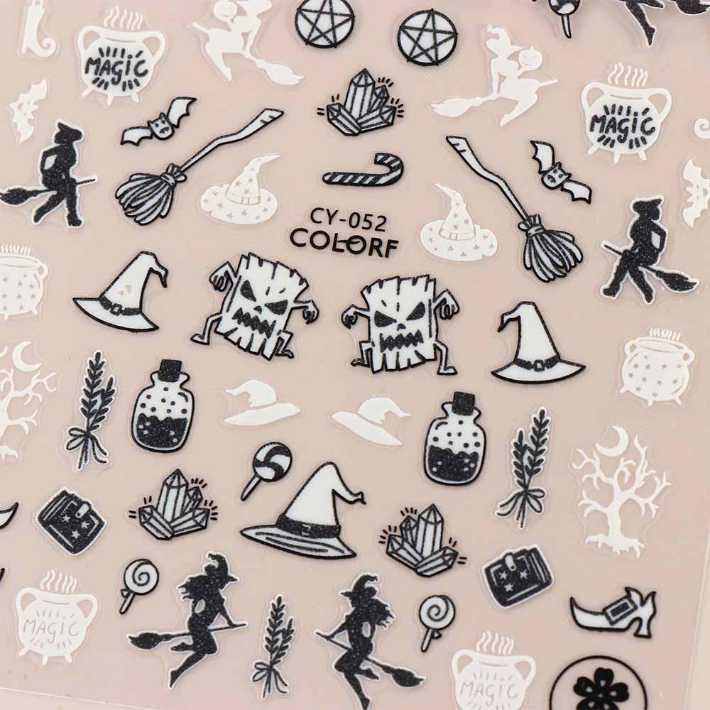 Party Halloween Nails Stickers Nail Art Decoration Luminous Nail Foils Fluorescent Nail Decals