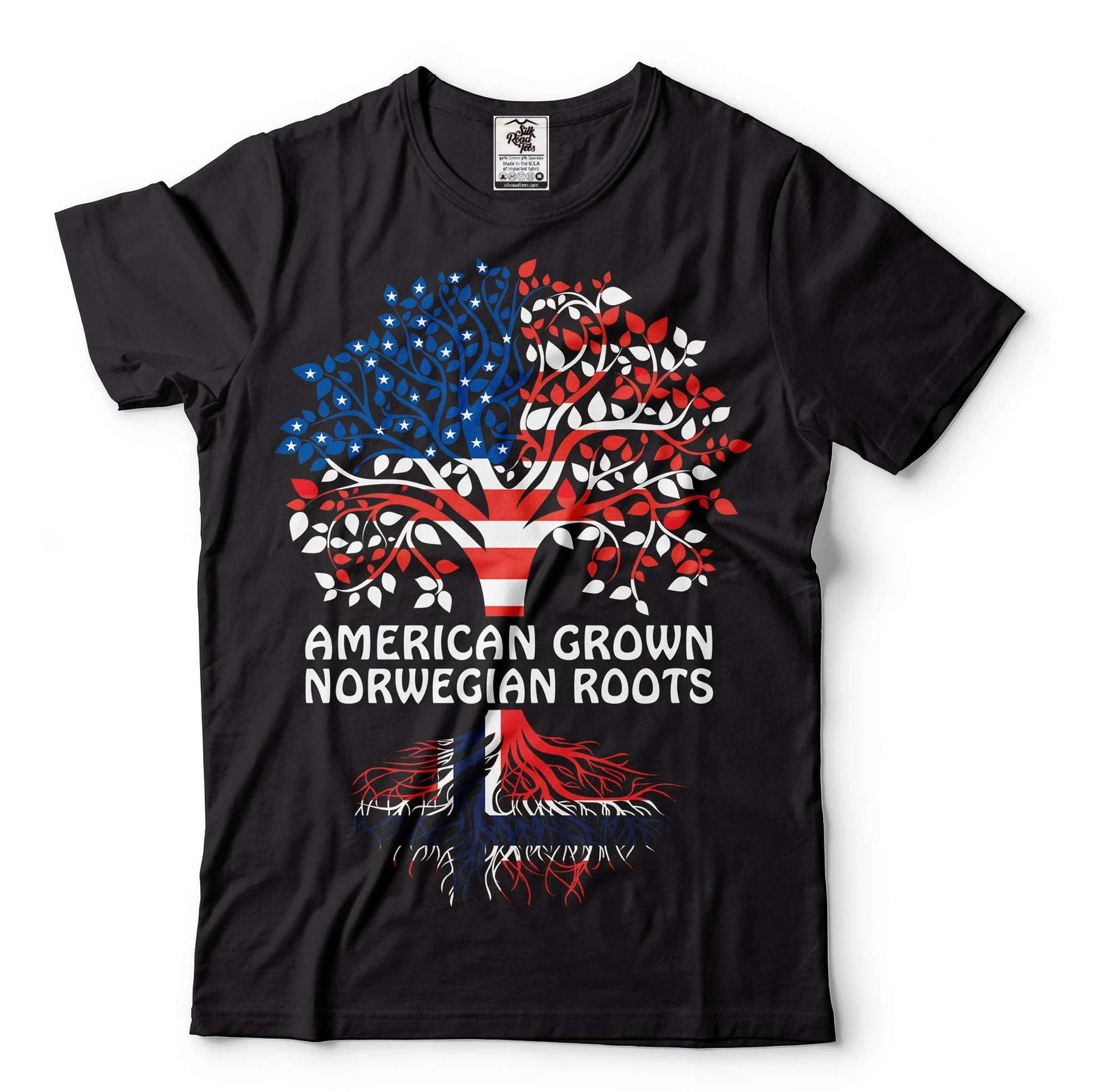 Norwegian Flag Shirt American Norwegian Shirt American Grown Norwegian Roots Tee S