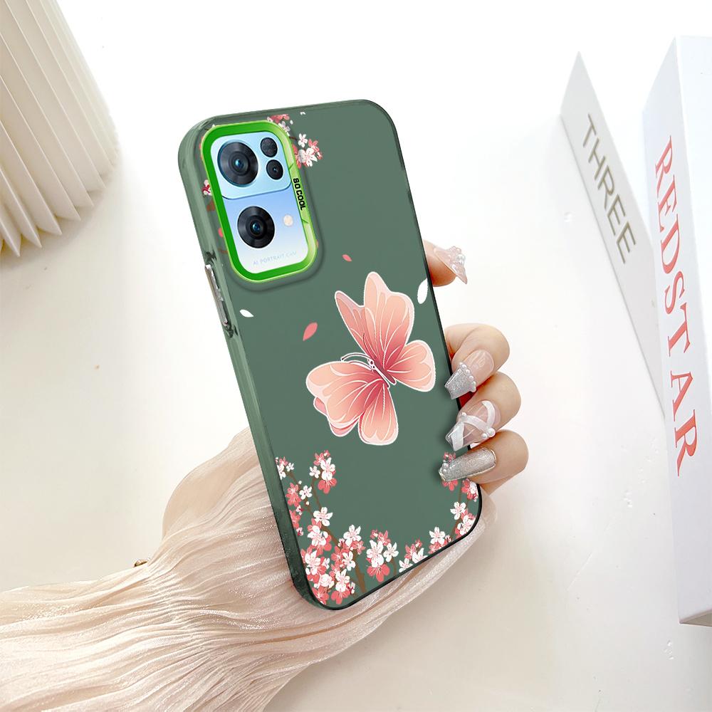 Painted Pattern Colorful Sliver Double Sided Hard Shell Shockproof Anti-fall Phone Casing for OnePlus OPPO Reno Realme