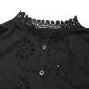 Elegant Black Lace Stand Collar Long Sleeve Shirt - Spring/Autumn 2025 Collection