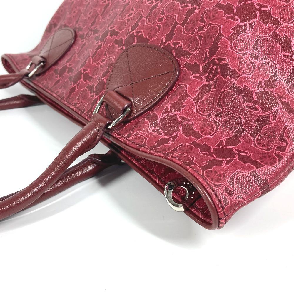 Celine Logo Sulky Bag Tote Bag Shawl Shoulder Bag PVC/Leather RedBased