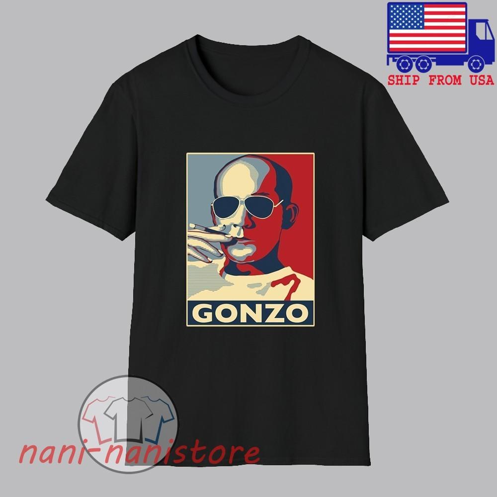 Hunter S Thompson GONZO Men#039;s Black Size S5XL Unisex T-Shirt XXXL