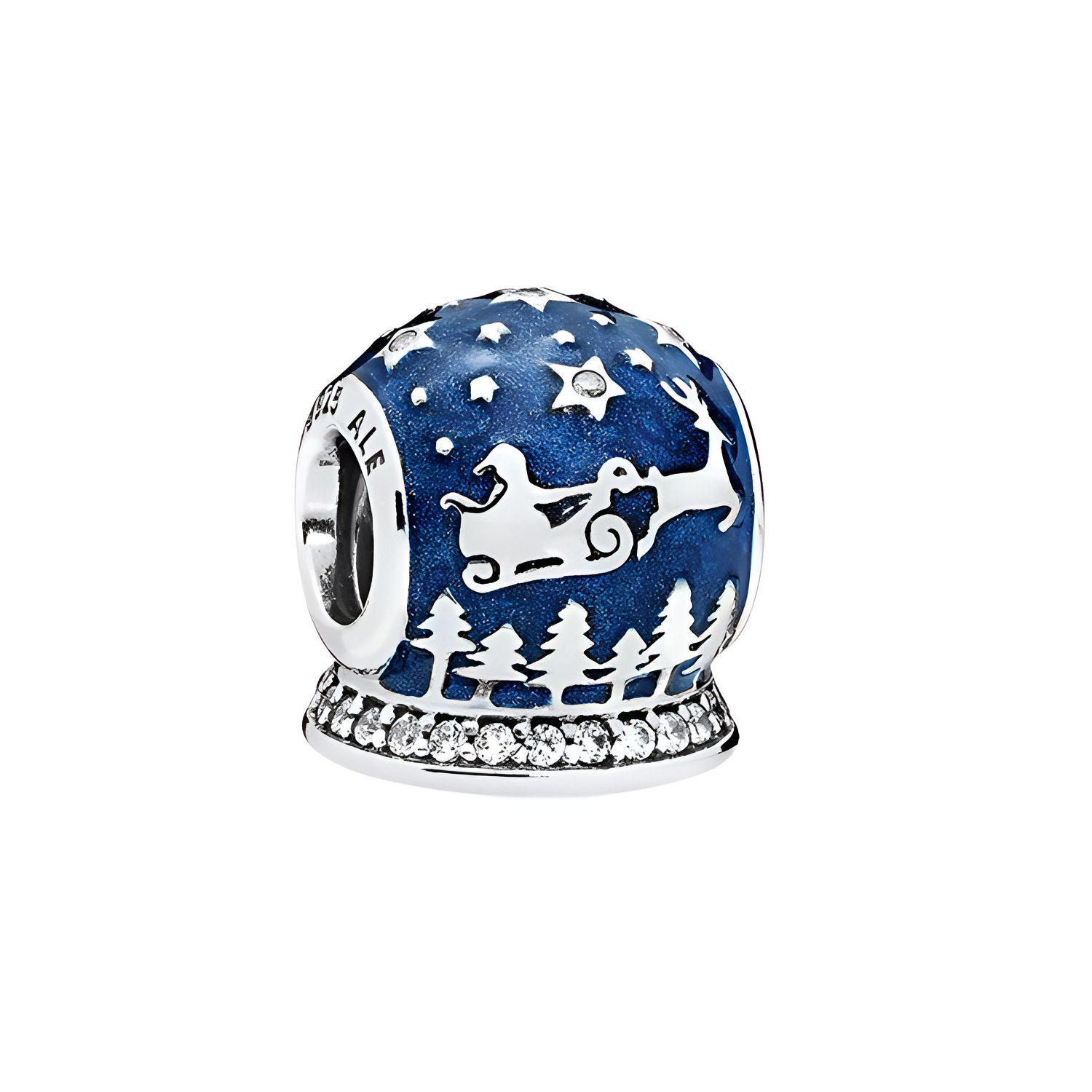 Pandora Santa Claus Soaring Sky Bead Women Jewelry Blue 796386EN63 Blue,F