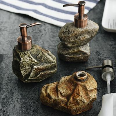 Keramická imitace kamene Retro lahvička s pumpičkou na dezinfekci rukou Hotelová koupelna Toaleta Sprchový gel Šampon Pleťová voda Menší lahvička