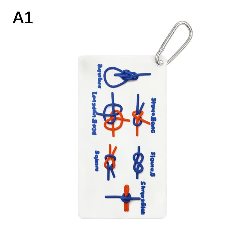 

Карточка-справочник по спасательным узлам для бэкпэкинга, 3D-печать, водонепроницаемые карточки для вязания узлов, руководство по мастерству вязания узлов для активного отдыха с карабином