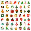 100 New Style Red Christmas Theme Pp Waterproof Stickers Decorate Window Door Gift Water Cup Stickers