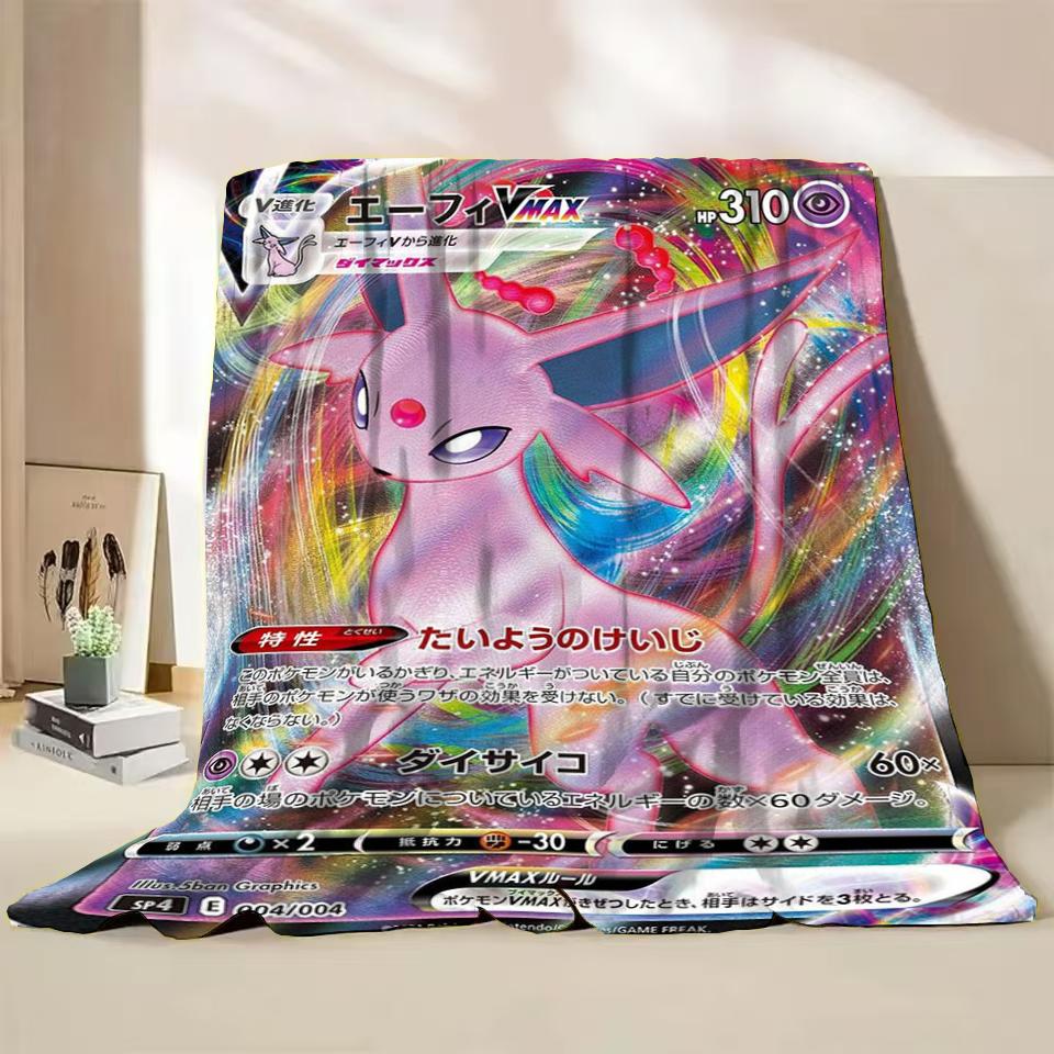 Pokémon Kaart Karakter Cartoon Flanellen Plaid Deken voor Slaapkamer Bed Bank Lunchpauze Picknick Reisdekens Kinderen Zachte Cadeaus