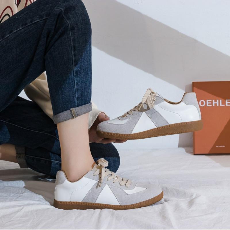 Women's early spring new single shoes soft-soled white shoes retro sports shoes casual board shoes