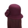 Women's Korean Style Double Bowknot Wool Felt Basin Hat