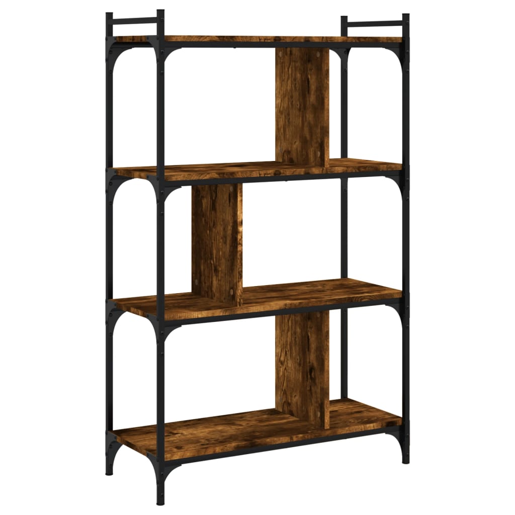 Bookshelf 4 Shelves Smoked Oak Finish 76 x 32 x 123 cm Engineered Wood