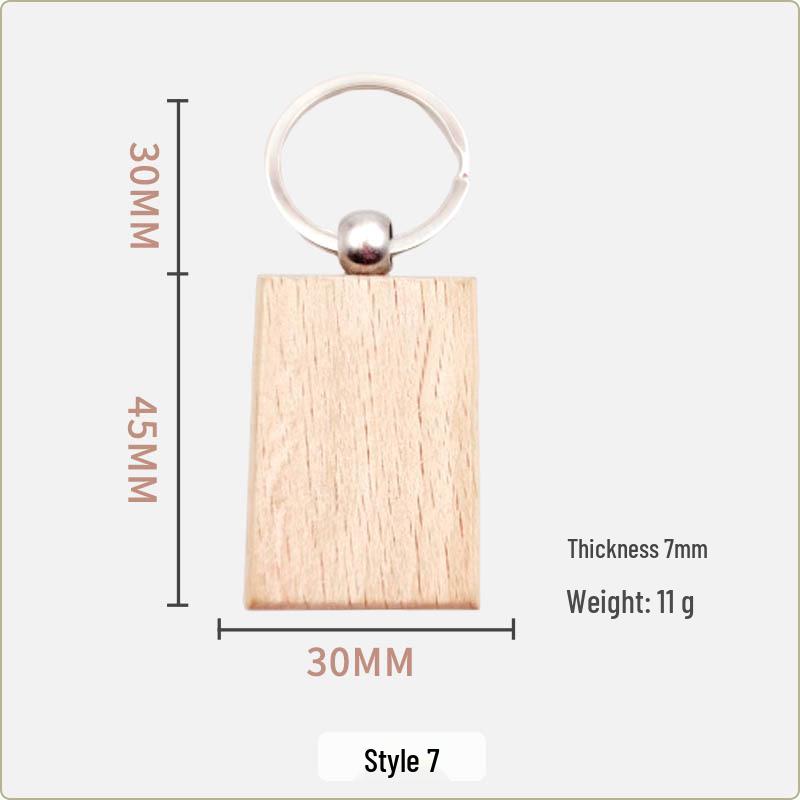 Creative Wooden Keychain & Charm: DIY Car Pendant & Gift Souvenir