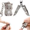 1 Pcs Exquisite Kitten Puppy Shape Keychain Foldable Nail Clipper Stainless Steel Rotary Toenail & Fingernail Manicure Trimmer