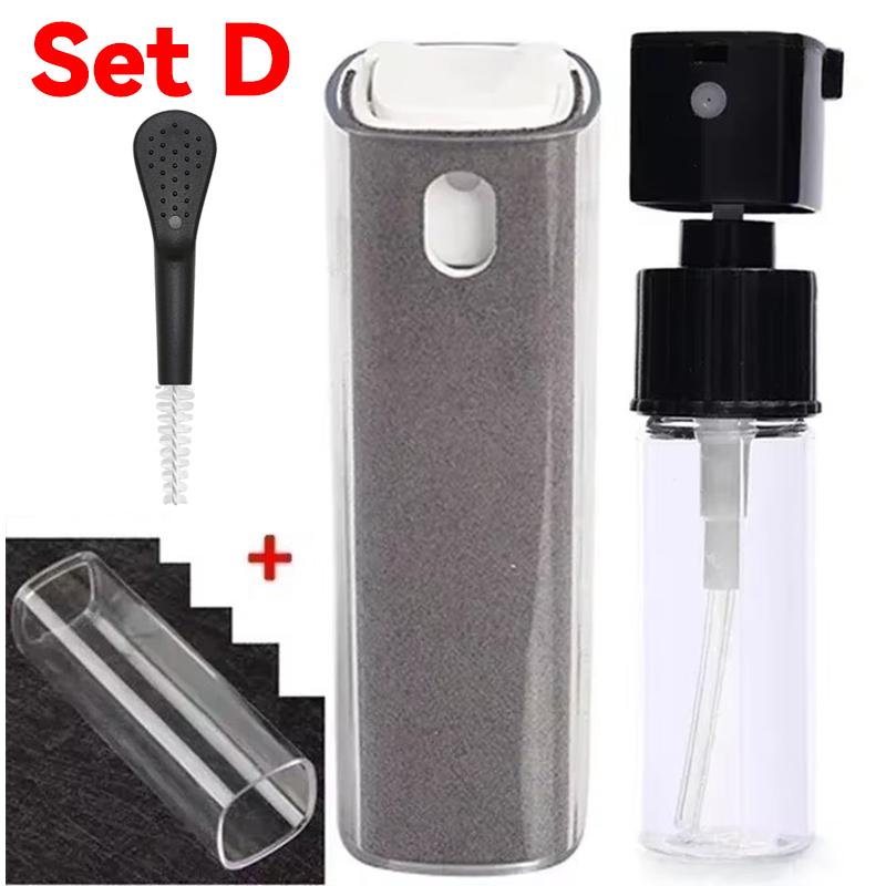 2 in 1 Touch Screen Mini Screen Cleaner Spray Empty Bottle Set Dust Remover Polish Cleaning Tools for Phone Laptop Cleaning Kit
