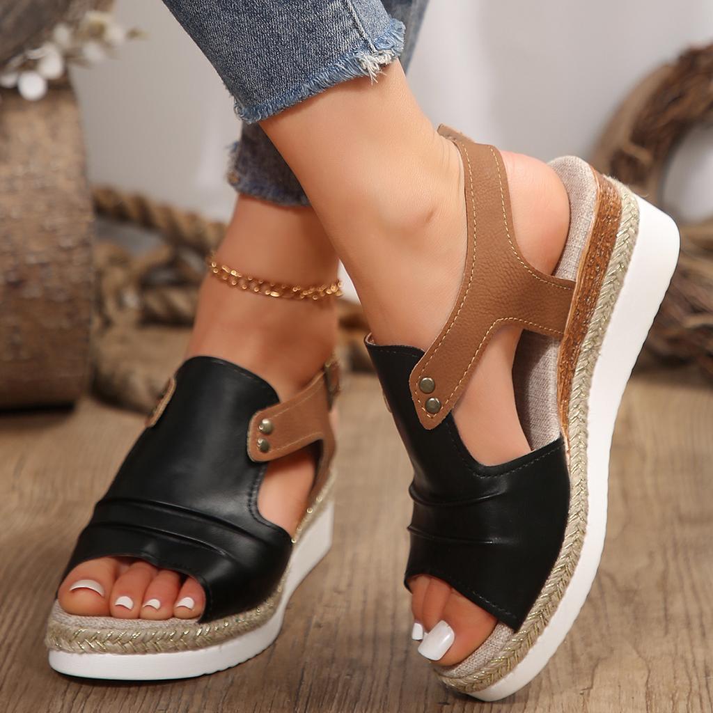 Fashion Women Sandals New Fashion Peep Toe Sandals Women Wedges High Heels Casual Platform Slippers Walking Beach Shoes Slides Women