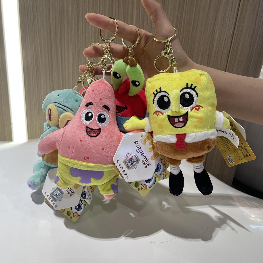 Oryginalny SpongeBob Kanciastoporty Patrick Gwiezdny Skalmar Eugene H. Krab Gąbka Pluszowa Zabawka Brelok Lalka Prezent Urodzinowy Bożonarodzeniowy