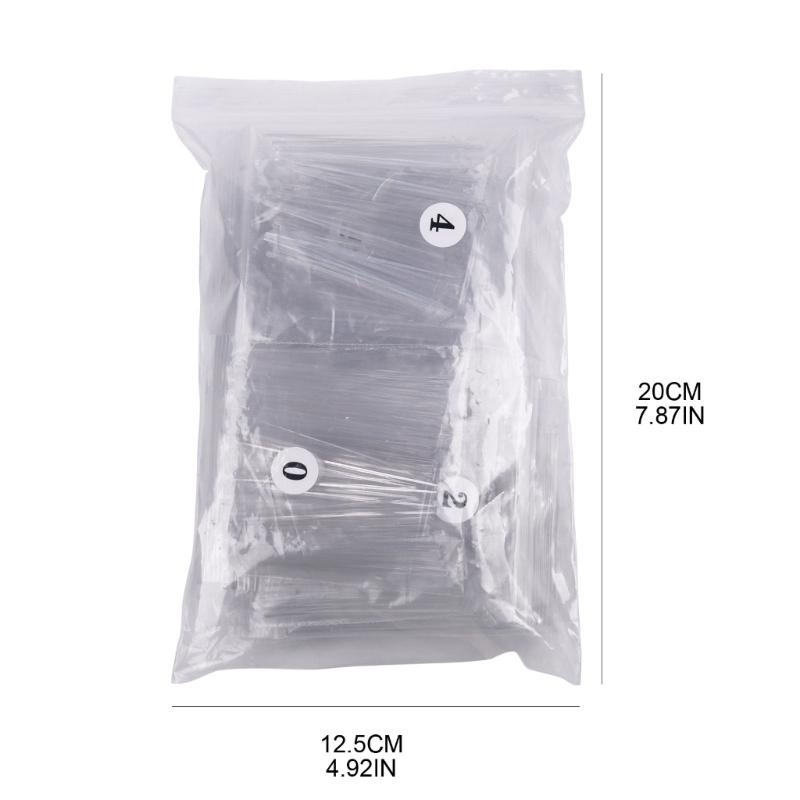 300/500pcs Stiletto Nail Tips Acrylic-Nails Long False Nails Clear/Natural Fake-Nails Half Coverage False Nail Tips