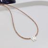 Elegant 2m Zircon Beaded Clavicle Chain: 26-Letter Deep Sea Shell Necklace for Women.