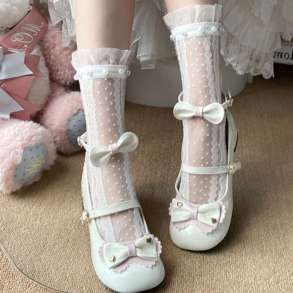 Lolita Girl Nylon Sheer Stockings With Frictionresistant Mesh For Summer Fashion