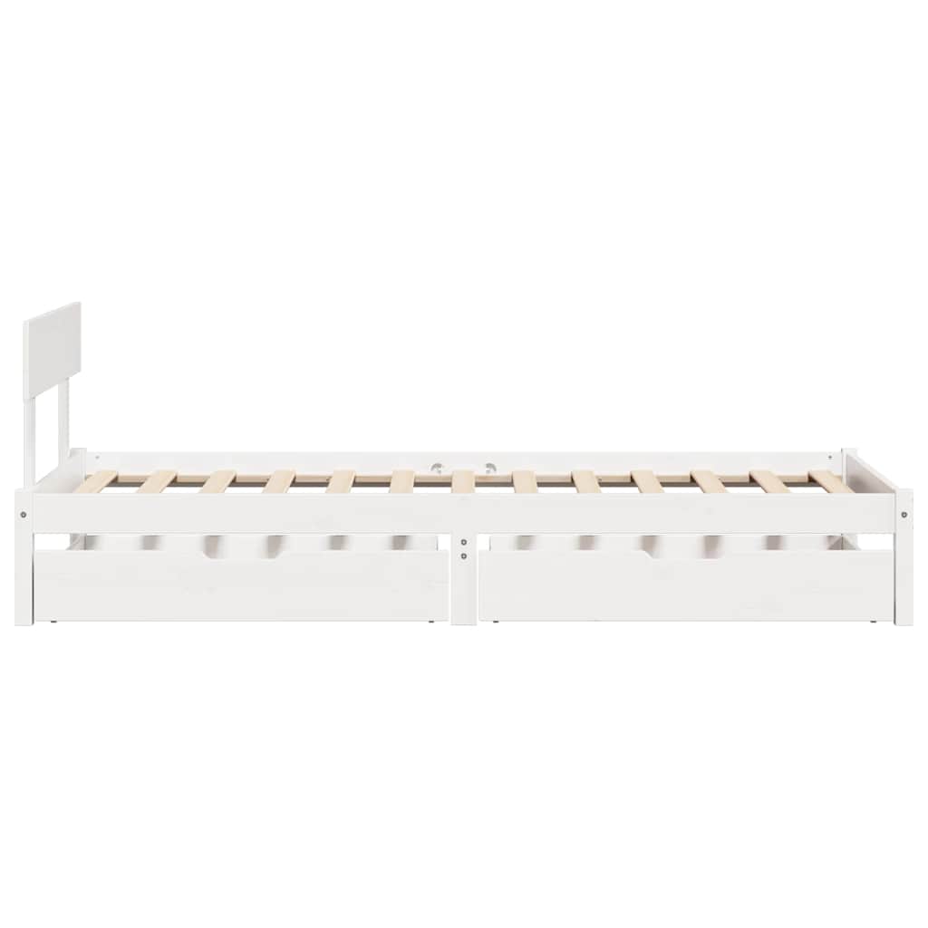 Vidaxl Rama Łóżka Bez Materaca, Biała, 100X200 Cm, Lite Drewno Sosnowe