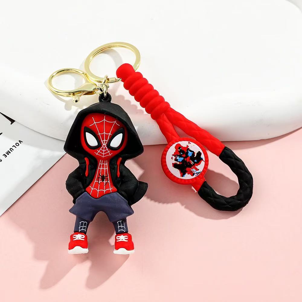 Spider Man Cute Doll Widget Action Figures Avengers Iron Man Captain America Keychain Bag Keyring Widget Birthday Gifts