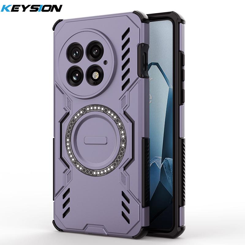 

KEYSION Полый чехол для отвода тепла для OnePlus 13 5G Силикон+ПК Магнитный охлаждающий Противоударный чехол для телефона для One Plus 1+13 5G for OnePlus 13 фиолетовый