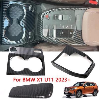 Für BMW X1 U11 2023 2024 ABS Carbonfaser-Optik Mittelkonsolenabdeckung Zierleiste Innenraumdekoration Autozubehör