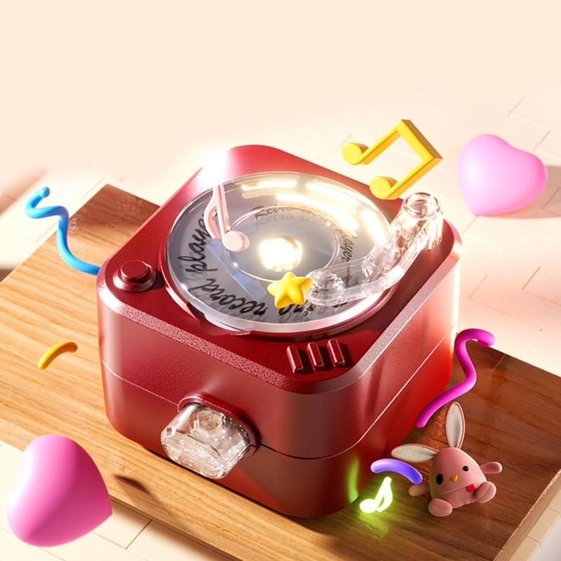 Mini Turntable Player Mini Voice Player Keychain Playbacks Feature Adjustable Volumes Knob For Daily Travel Use