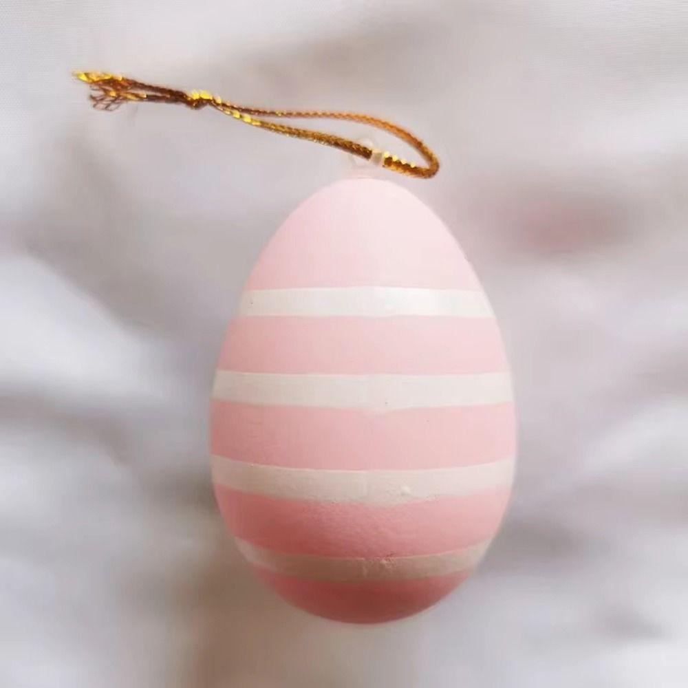 12Pcs/Set DIY Craft Easter Simulation Egg Cartoon Artificial Egg Pendant  Hanging Ornament