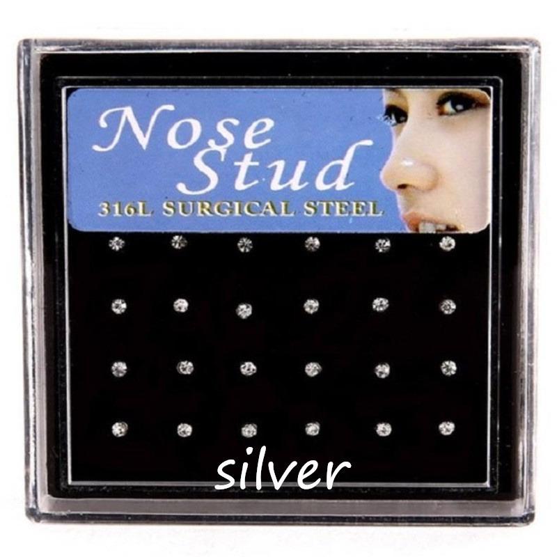 Kit De 60 Piercings Nez En Acier Inoxydable - Strass Brillant - Tiges Droites 1,5/2,0/2,5 Mm - Hypoallergénique - Cadeau Piercing