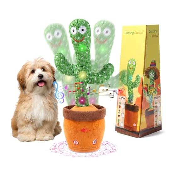 Cactus Toy, Sound Toy for Dogs, Dancing Cactus, Children s Day, Adjustable Volume, Talking Stuffed Toy, Moving Cactus that Makes Sound, Talking