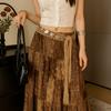 Ethnic Style Cotton and Linen Woven Belt Thin Silver Leaves Waist Chain  Spicy Girls