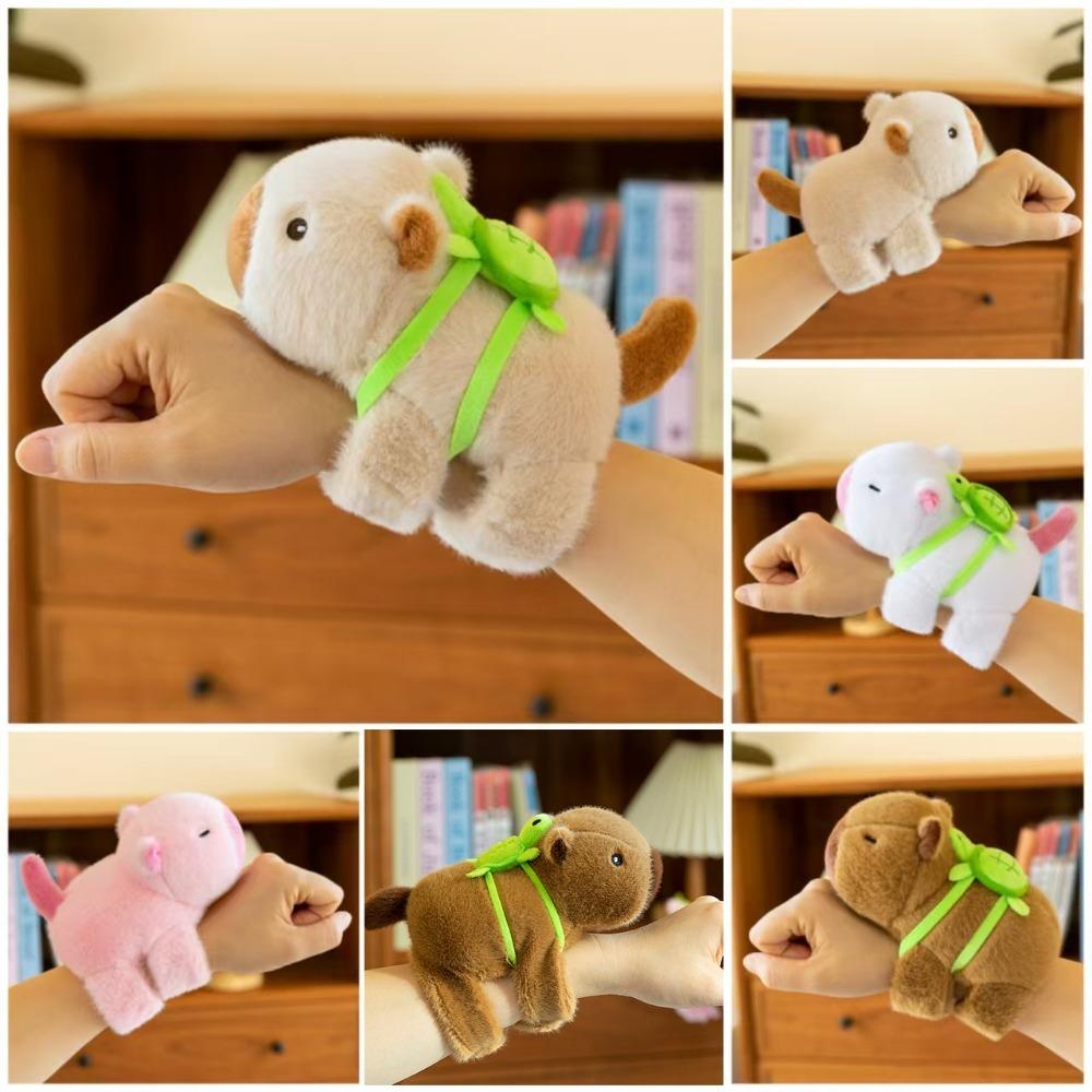 Simulation Slap Bracelet Series Capybara Turtle Backpack Capybara Plush Wrist Band  Home Decor