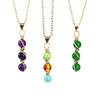Hand-Wound Crystal Bead Agate Amethyst Pendant Necklace N709