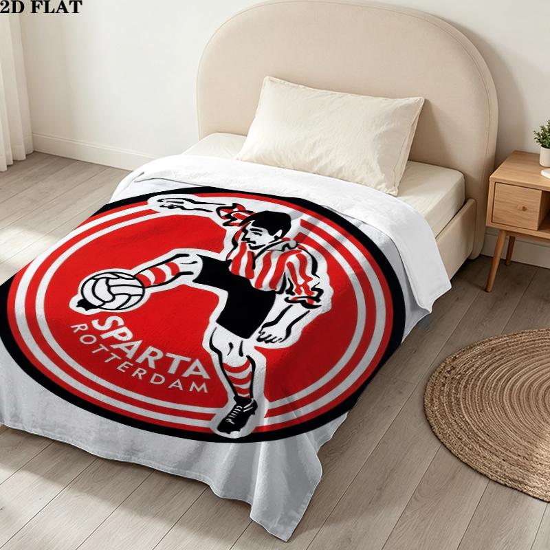Sparta Rotterdam Print Flannel Blanket, High Quality Comfortable for All Seasons, Home Decor, Warmth and Comfort, Perfect for Christmas Gifts