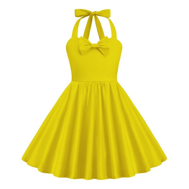 GMXIA Girls' Floral Hepburn Halter Dress Slip Dress