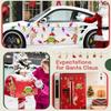 Reflective Christmas Sticker Set with Light Bulb Design for Car and Fridge Holiday Decor