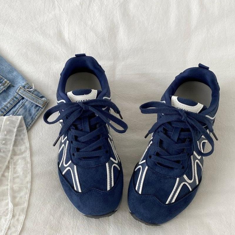 Women Flat Sports Shoes Spring Round Toe Soft Sole Anti-slip Wear-resistant Low-top Single Shoe Casual Sneakers