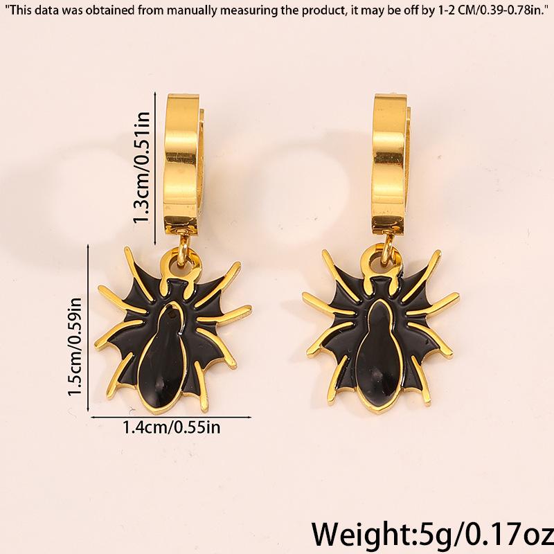 Titanium and Steel Earrings - Halloween Style Earrings - Pumpkin Head Witch-style Vintage Earrings