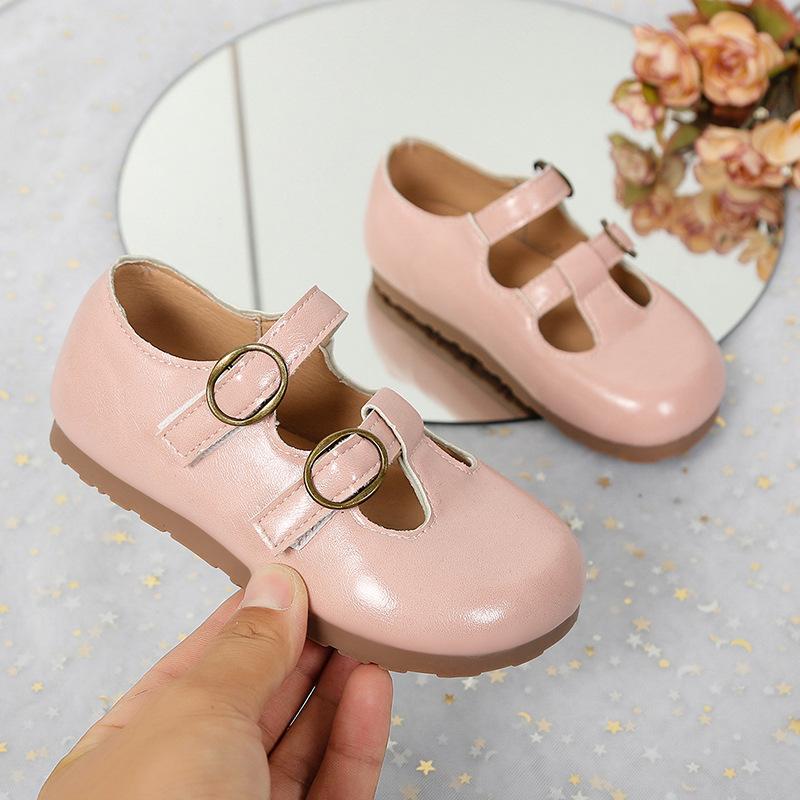 

Girls leather shoes 2025 autumn new simple British baby shoes women s treasure fashion versatile casual non-slip princess shoes 23
