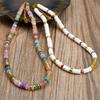 Colorful Stone & Shell Layered Beaded Necklace for Women