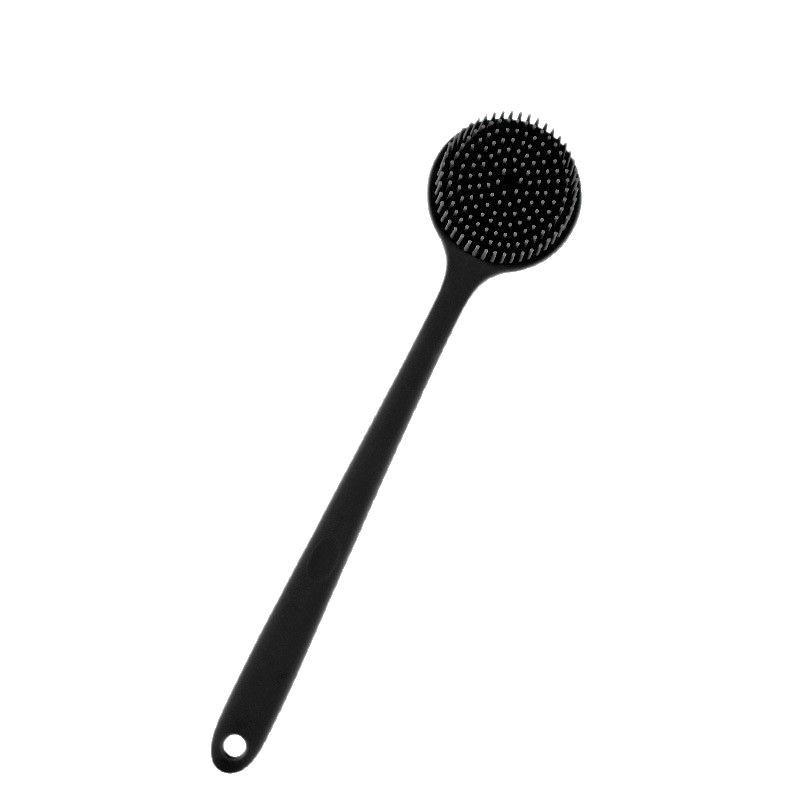 Silicone Bath Brush With Long Handle Double-Sided Extended Easy To Clean & Rinse Exfoliating Massage Brush Bathroom Accessories